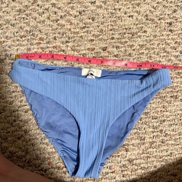 Onia Lily Ribbed Blue Soft Marine Bikini Bottoms- Size Small - Picture 5 of 6
